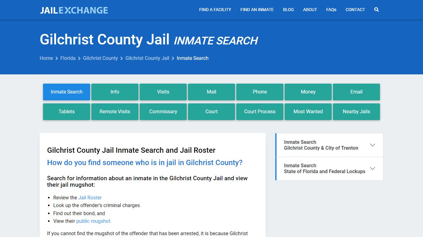 Inmate Search: Roster & Mugshots - Gilchrist County Jail, FL
