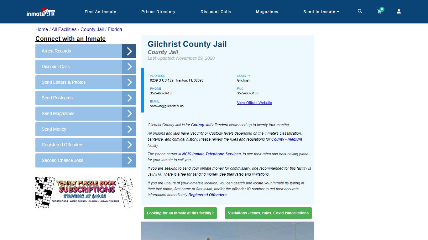 Gilchrist County Jail - Inmate Locator - Trenton, FL