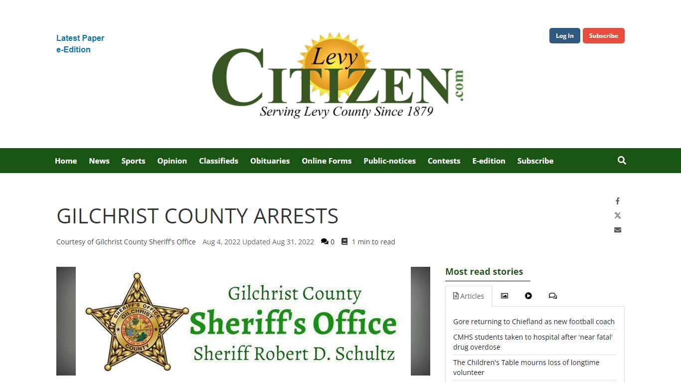 GILCHRIST COUNTY ARRESTS | Arrest Reports | chronicleonline.com